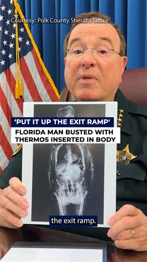 Polk County Sheriff Grady Judd said a man tried to smuggle a thermos into the jail by having it inserted inside of him. READ MORE: bit.ly/3IQemmc | FOX 13 News - Tampa Bay