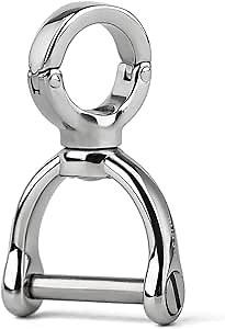 TISUR Stainless Steels Key Ring for Car,D Ring Keychain with Screw Shackle,Heavy Duty Key Chain Fob Rings DIY Purse Accessories
