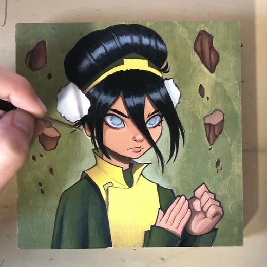 Oil Painting Toph from Avatar by Chrissie Zullo