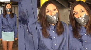 ( Linda Outtakes ) Gag talking and drooling through duct taped mouth | Clips4sale