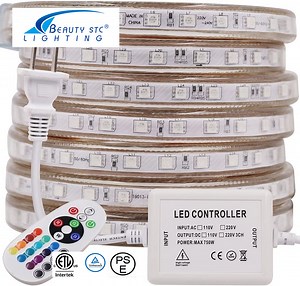 [Hot Item] 230V 220V 110V RGB LED Strip Light 5050 50m Roll IP65 Outdoor Waterproof RGB Rope PVC LED Light Strip