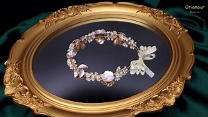 Oriamour Bridal Headbands With Pearls Wedding Headpieces For Women And Girls Flower Leaves Design Handmade Hair Piece For Wedding (Gold)