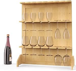 Wine Glass Holder Champagne Wall Holder - 2 Tier Champagne Stand for Party 12 Glasses Wine Glass Holder Wall Stand Rack