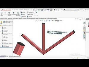 END CAP ON TUBES 30X30X2 5 IN SOLIDWORKS