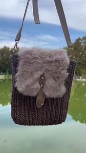 Macrame Yarn Mini Bag With Fur Flap: Lined Crochet Autumn Bag - Etsy UK