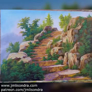 42K views · 694 reactions | How to paint old stairway? #art #artwork #painting #acrylic #landscape #acrylicpainting #ToGodBeTheGlory #jmlisondraArts Music Title: Hymn For Peace Artist: Brent Bourgeois Link: https://business.facebook.com/sound/collection/?sound_collection_tab=sound_tracks&asset_id=198902316154823&reference=artist_attr | Jmlisondra Arts | Facebook