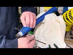 Putting header wrap on the minibike exhaust￼