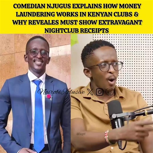 2.5K views · 38 reactions | Comedian Njugush explains how money laundering works in Kenyan clubs and why revealers must show extravagant nightclub receipts #nairobixclusive | Nairobi Xclusiive | Facebook