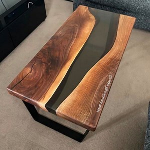 Live Edge Acacia Epoxy River Table: Handmade Wood Resin - Etsy
