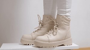 Female Pulls Holds Tongue White Boots: Video có sẵn (100% miễn phí bản quyền) 3412872273 | Shutterstock