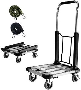 [Hot Item] 150kg Foldable Push Cart, Heavy Duty Aluminum Platform Cart