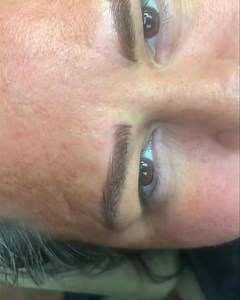 Microblade Eyebrows over an older tattoo and scar By Amanda Smith 580-759-5168 | Permanent Makeup by Amanda Smith | Facebook