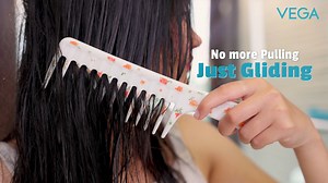 Tangled hair after shampooing? Not with VEGA. VEGA Bloomy Shampoo Comb features wide, firm teeth that glide through wet strands with ease, gently detangling without the tug. Because post-wash care should feel smooth, not stressful. [Vega, Women styling, Hair styling, Personal Care appliances, Hair styling tools, Hair styling tips, Women grooming, Hair dryers, Makeup brushes, Beauty Care Accessories, Makeup essentials, Makeup accessories, Paddle brush, best beauty tools] #Vega #BeautyCareAccessor