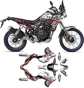 Kungfu Graphics Custom Decal Kit for Adventure Touring Ténéré 700, Tenere 700, T700, T7 2017 2018 2019 2020 2021 2022 2023 2024, White Black Red, YMT700ADV1724001-KO