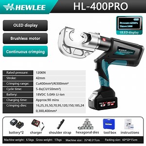 Hl-400PRO Hydraulic Crimping Tool Set with Dual Batteries and Charger