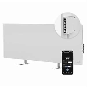 Incalzitor electric AGH0003S, AENO Premium Eco Smart LED, 700W, economie de energie, sticla calita, incalzire cu raze infrarosii   convectie, WiFi, pardoseala/perete, alb, pentru uz in incapere - eMAG.ro