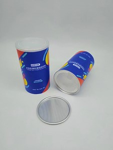 [Hot Item] Custom Logo Printed Cardboard Airtight Whole Grains Dried Food Packaging Round Paper Tube Box Container with Easy Open Aluminum Lid