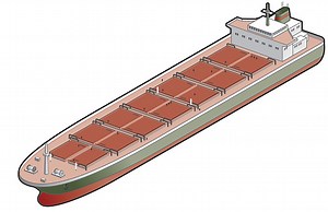 Bulk Carrier Schiff-Symbol. Design-Bausteine