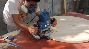 A rural guy makes a solid wood round table #Handicraft #Carpentry #Carpenter #handmade #DIY #diycrafts #woodworking #Table | Unique Wooden Doors & Furnitures