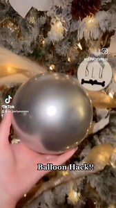 Balloon hack!! 🎈 Blow up chrome 5inch balloons in a pear shape! Add into your Christmas tree ! It will look like big Christmas balls ! Balling on a budget #balloons #christmas #balloontip #balloonhack #balloonart #christmasdecor #decor #inspo | Cs_partyexpress