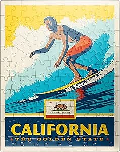 MyPuzzle California: The Golden State (Surfer) - Premium 100 Piece Jigsaw Puzzle for Adults