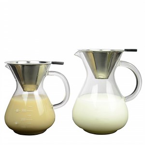 [Hot Item] Glass Coffee Pot Hand Brewing Sharing Pot with Handle Filter Coffee Pot