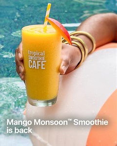 Our fan fave Mango Monsoon™ Smoothie is back & serving alllll the tropical flavors. | Tropical Smoothie Cafe | Facebook