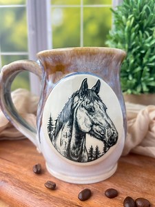 Handmade Rustic Western Horse Decal Pottery Mug - Etsy Australia