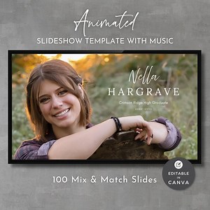 Canva Slideshow Template for Graduation, Editable Video Presentation, Custom Music, Create Your Own Grad Slideshow, Digital Download - Etsy