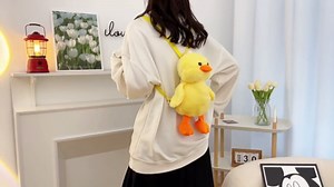 NatureMan duck stuffed animal bag, cute duck plush backpack adult decor accessories purse,novelty fun duck plush purse crossbody bags toy gifts