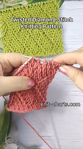 Twisted Diamond Stitch Knitting Pattern#KnittingPattern #DiamondStitch #KnittingDesign #StitchPattern #KnitDiamonds #KnittingTutorial | Free Knitting Patterns