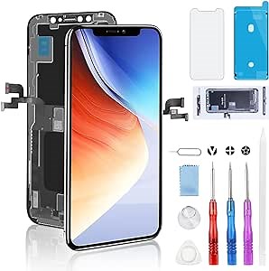 for iPhone X Screen Replacement: 5.8 Inch Model A1865, A1901, A1902 LCD Display 3D Touch Digitizer with Full Assembly Repair Tools