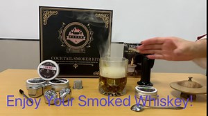 Cocktail Smoker Kit with Wood Chips - Old Fashioned Chimney Drink Smoker Set for Infuse Cocktails, Whiskey & Bourbon, Ideal Gifts for Men, Boyfriend, Husband, Dad