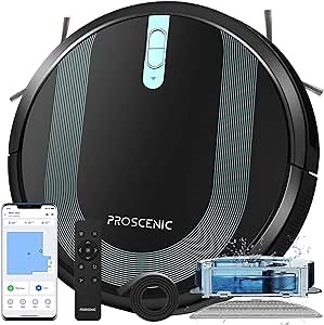 Proscenic 850T WiFi Robot Vacuum and Mop Combo with App Control, Gyro Navigation, Boundary Strip - For Hard Floors and Carpets