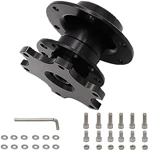 Amazon.com: ACCYPRO Universal Steering Wheel Hub Adapter Steering Wheel Snap Off Quick Release Hub Adapter 6 Hole (Black) : Automotive