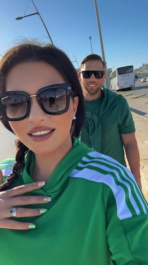 Outdoor Photoshoot in Green Adidas Sports Attire