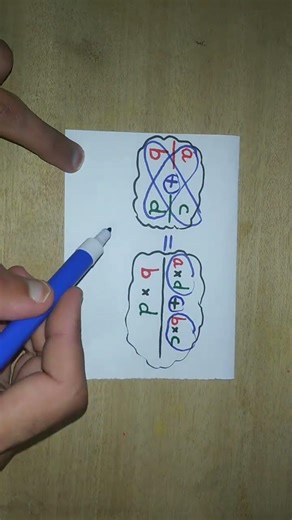 The butterfly method for adding fractions. #education