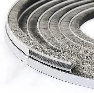 Pile Weatherstrip Window Felt Brush Weather Stripping Self Adhesive - 9mm x 33 Ft (for Gaps 4.5-7.5 mm) Seal Strip for Windows Doors Soundproofing Windproof Dustproof