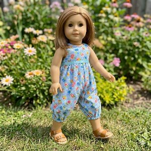 Handmade Cottagecore Doll Romper - Blue Floral 18 Inch Doll Clothes - Etsy Australia