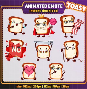 Animated Bread Emote Pack: Twitch, Discord, Youtube (digital Download - Etsy
