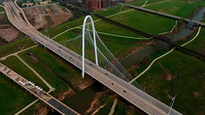 Margaret Hunt Hill Bridge Aerial USA,