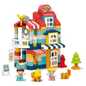 [Hot Item] Bu132-Piece Castle Building Blocks Toys Set with Stickers Instructions Educational Toy Fine Motor Skills Training Kids