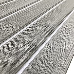Boat Flooring EVA Foam, Self-Adhesive Sea Deck Boat Decking Sheet, Faux Teak Marine Flooring for Boats, Non-Slip Boat Flooring Foam for Yachts Kayak 94.5"× 35.4" (Light Gray with White)