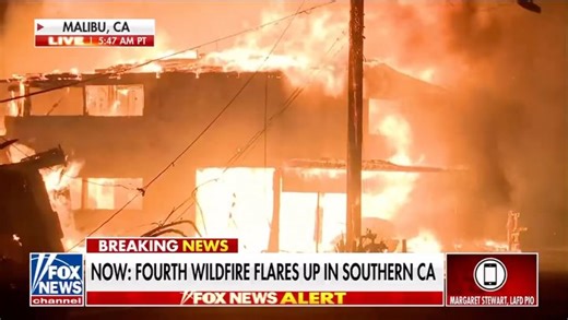 Public Service Officer for the Los Angeles Fire Department, Margaret Stewart, joins F&F as fires engulf homes across the oceanfront. | Fox & Friends