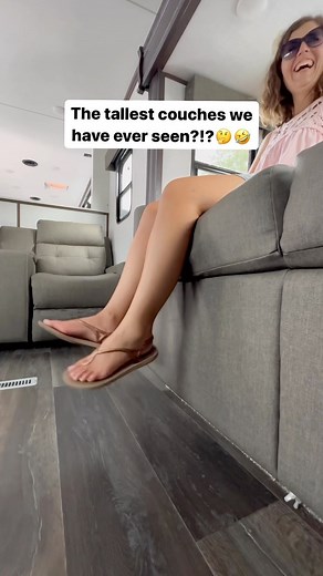 This large front living floor plan has plenty of room for movie time! The Dutchman Atlas 3802FLKB from @campingworld sleeps 4-6. With plenty of kitchen and bedroom storage, this RV would be comfortable for longer trips. ☕️ We love the bar/coffee bar area! ❓Could you see yourself taking extended vacations in this RV? #campingworldpartner #rvtour #campertour #rvs #rvcamping #rvtravel #rvlife #5thwheel #rvtours #fifthwheel #fifthwheelliving #fifthwheellife | The Adventure Detour