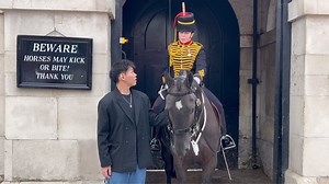 Royal Kings troops guard got pissed off made triple shouts to dumb tourists! #shouts #dumptourist #kingsguards #funny #comedy #horse #royalkingshirse #horse #guards #royalfamily #fbvurals #london #england | The Royals King's Guard's England