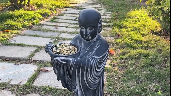 Garden Decor Buddha Statue Outdoor – 25 Inch Sculpture Standing Buddha Garden Decor bird feeder Bath Bowl Buddhist Figurines Asian Garden Art Outdoor Statues Bird Bath 14*14.5*25 Inch LC LCdecohome