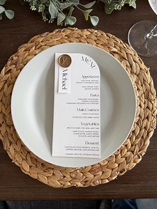 Arched Wedding Menu Card With Vintage Wax Seal - Etsy