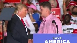 Trump brings soldier who served in Kabul on stage during rally in Georgia