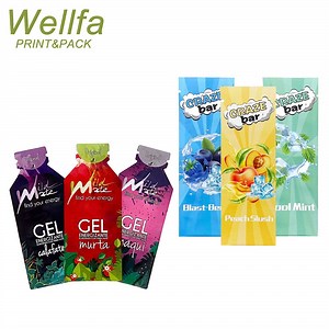 [Hot Item] Custom Logo Printed Energy Gel Flat Bag Candy Cookie Die Cut Shaped Smell Proof 3.5 Small Shape Mylar Bag